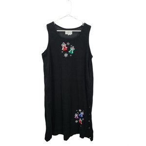 Mandal Bay Black Christmas Presents Sleeveless Corduroy Maxi Dress‎